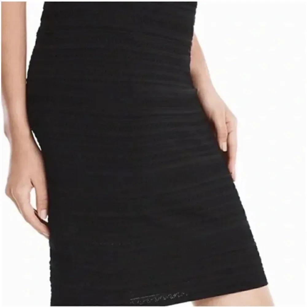 ❤️Last Chance White House Black Market Black Textured Stretch Pencil Skirt SizeM